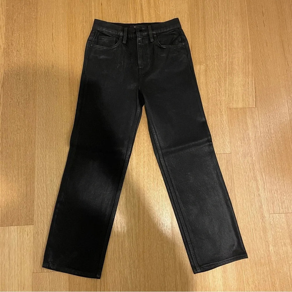 Hudson Noa Mid-Rise Crop Black Coated Jeans Size 25 - Picture 7 of 10